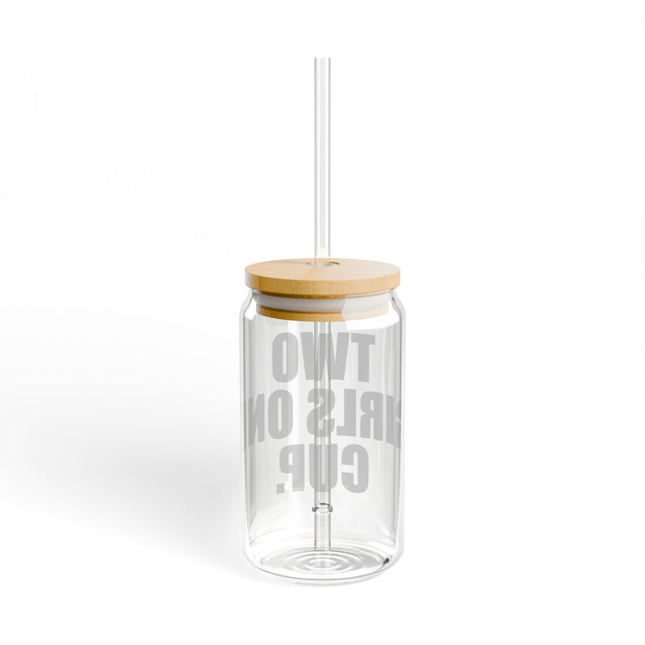 Two Girls One Cup Clear Glass Tumbler With Straw