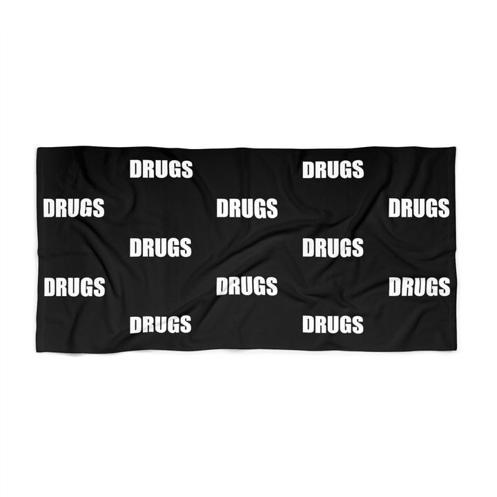 Drugs Beach Towel Black And White