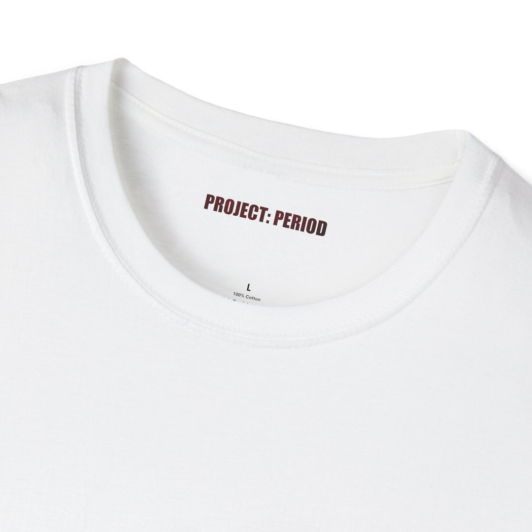 White Graphic French Writing Shirt Project Period