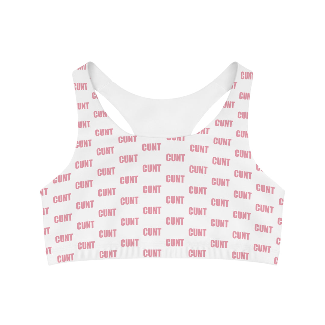 Cunt Sports Bra Pink & White