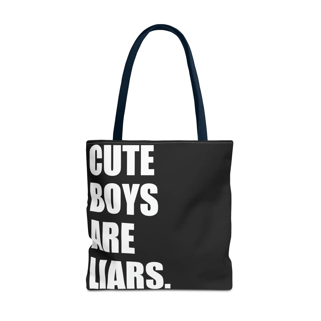 Cute Boys Are Liars Tote Bag With Navy Handle