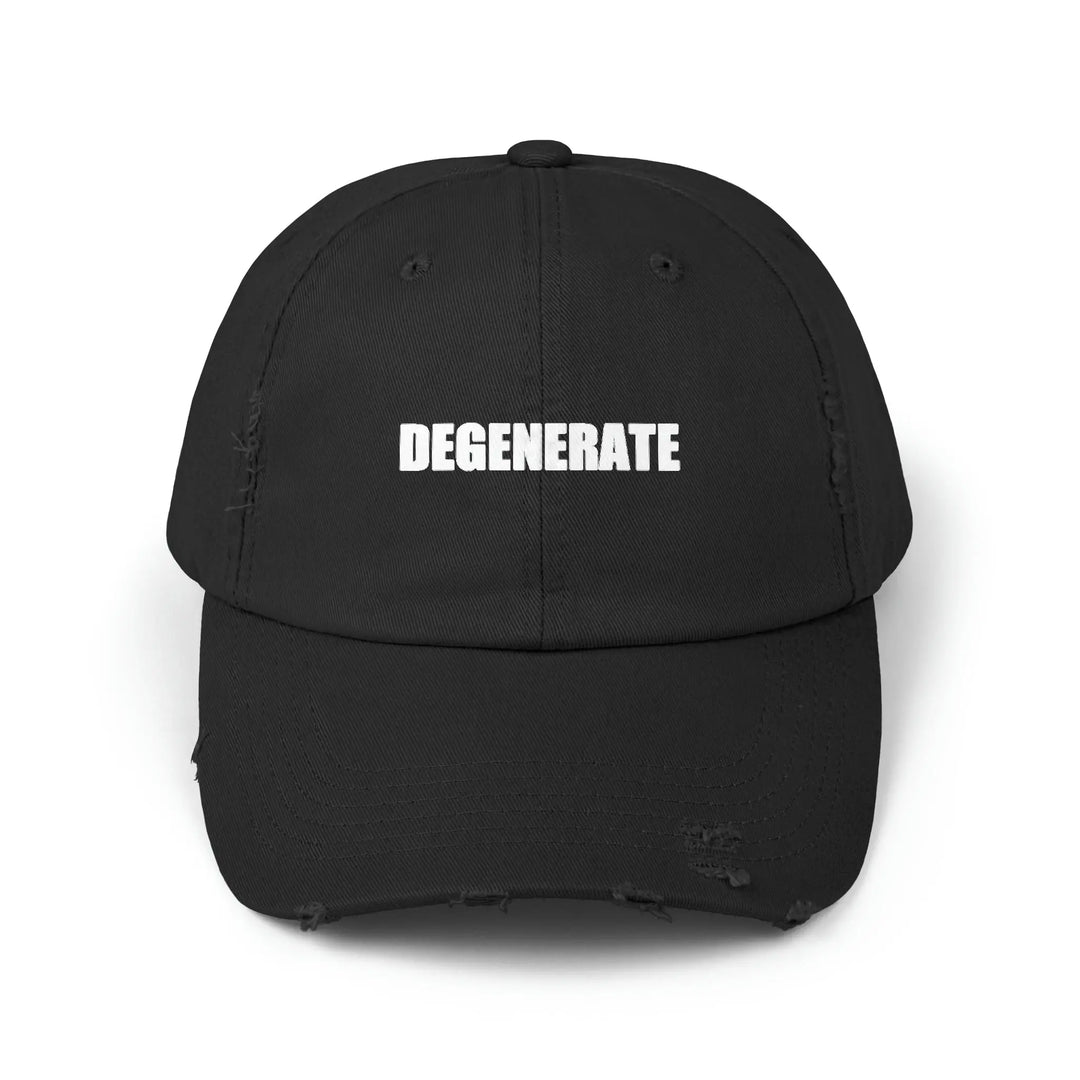 Degenerate Black Distressed Hat 