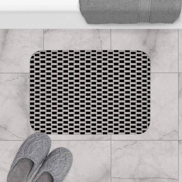 Black And White Drugs Bath Mat