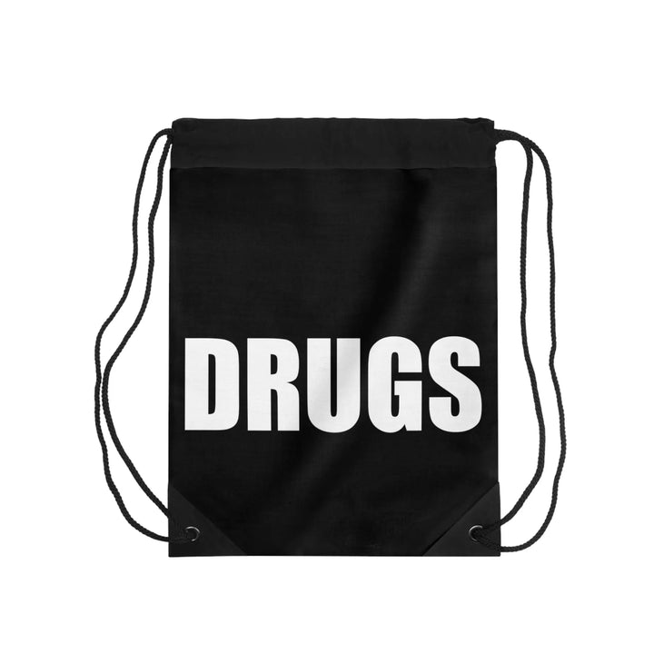 Drugs Black Drawstring Bag