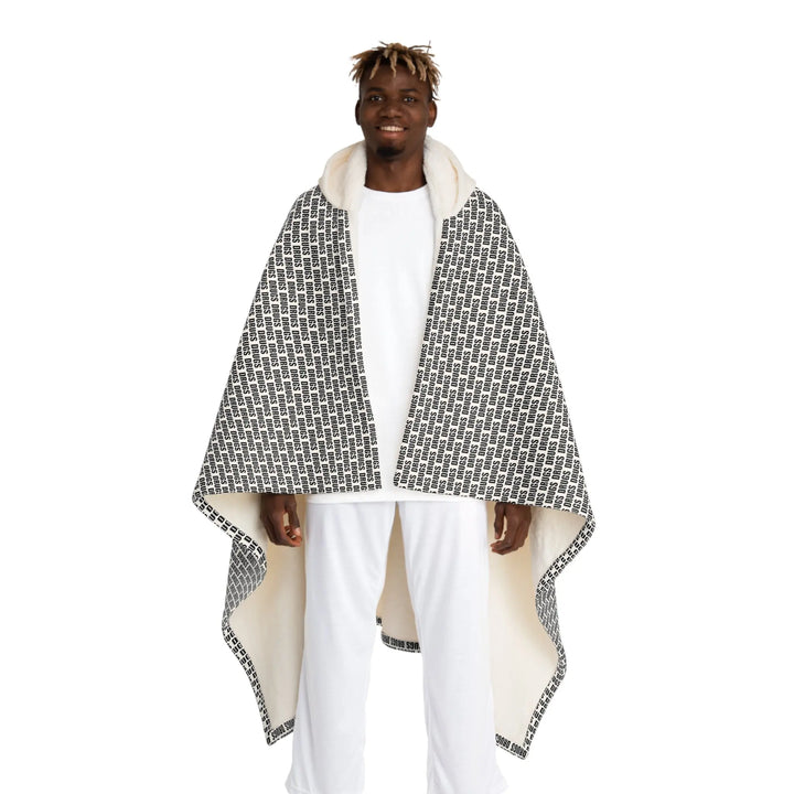 Drugs White And Black Hooded Fleece Sherpa Blanket