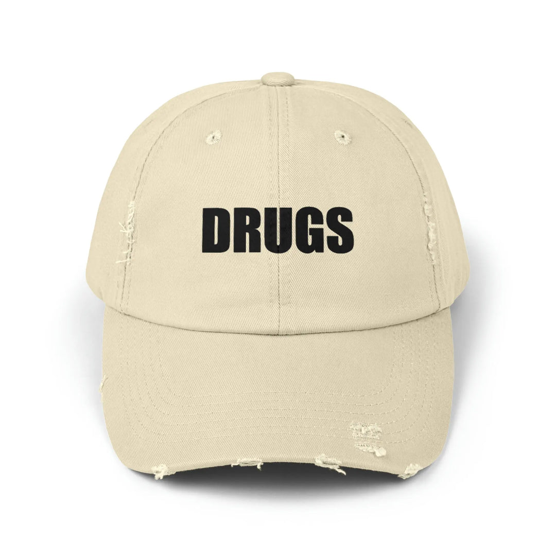 Drugs Distressed Tan Hat