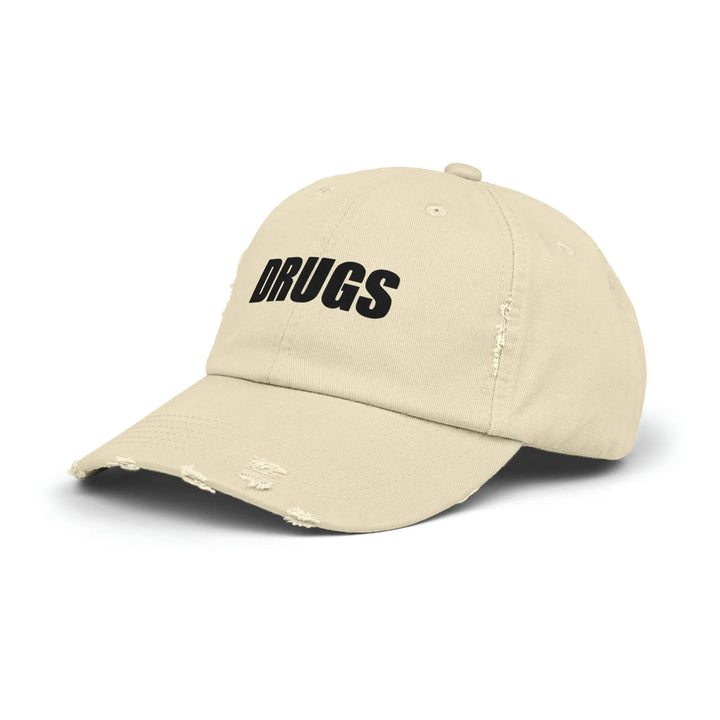 Tan Distressed 'Drugs' Unisex Hat 