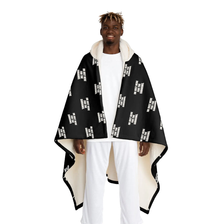 'I'm Just Here For The Shrooms' Hooded Fleece Sherpa Blanket